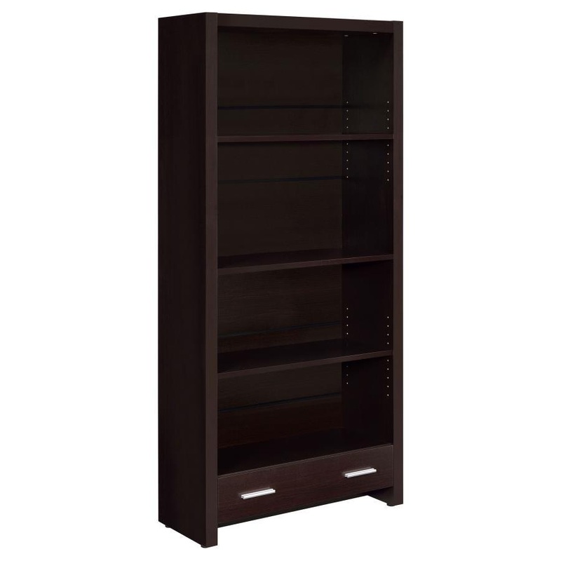 Skylar – 5-Shelf Bookcase With Drawer – Cappuccino