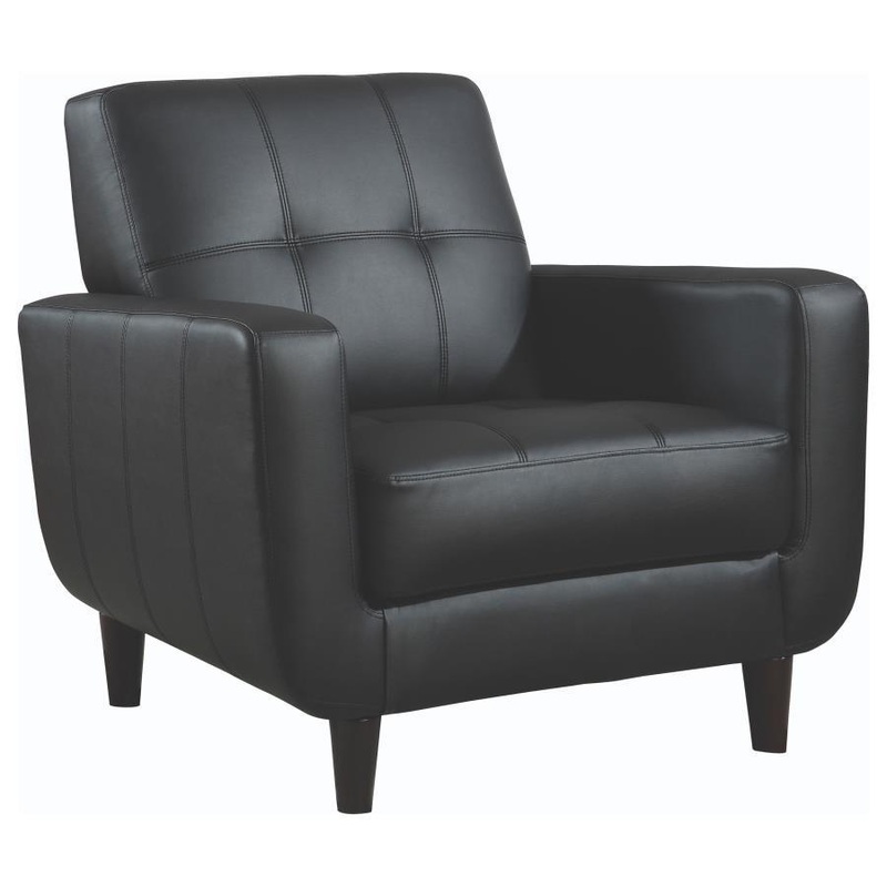 Aaron – Upholstered Track Arm Tufted Accent Chair – Black