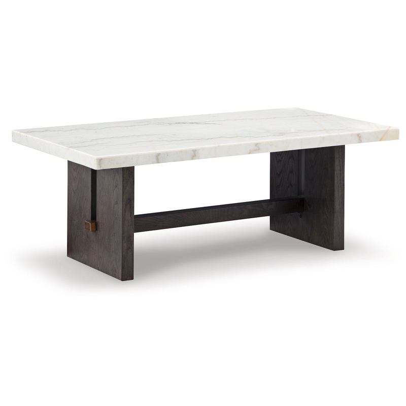 Burkhaus – Rectangular Cocktail Table – White / Dark Brown