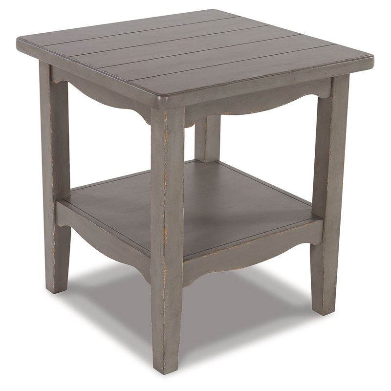 Charina – Square End Table – Antique Gray