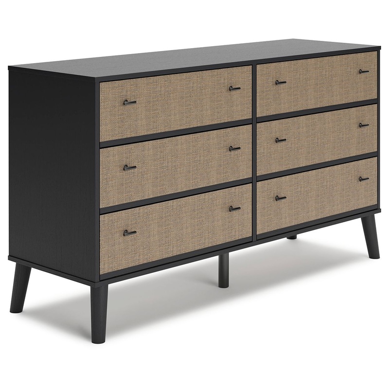 Charlang – Six Drawer Dresser – Black / Gray