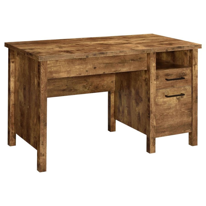 Delwin – 2-Drawer Lift Top Computer Desk – Rustic Nutmeg
