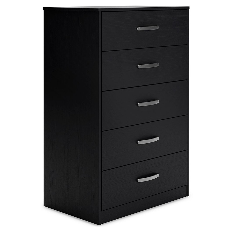 Finch – Five Drawer Chest – 46 Height – Black