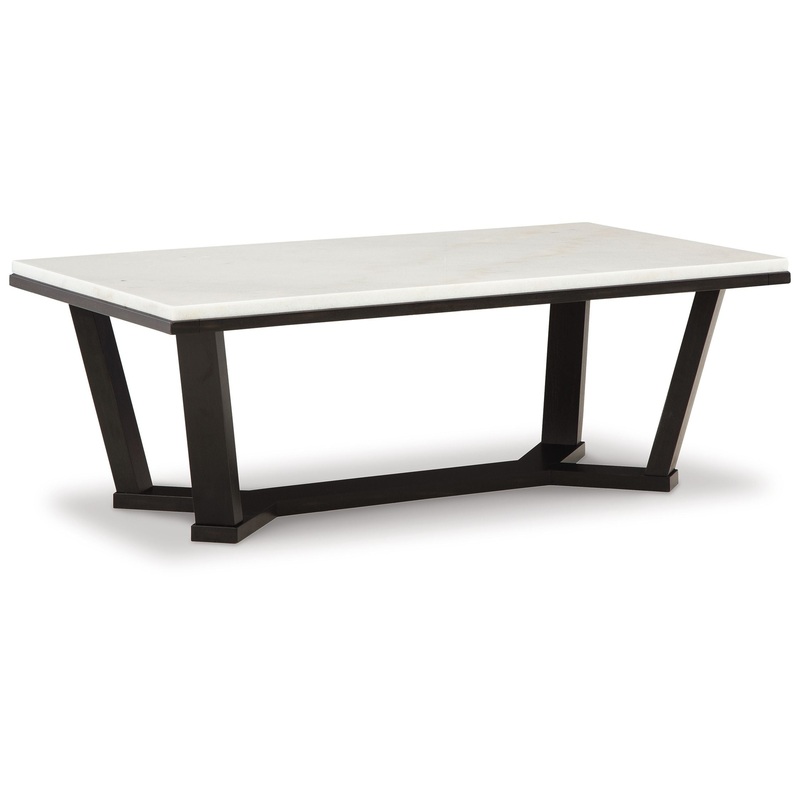 Fostead – Rectangular Cocktail Table – White / Espresso