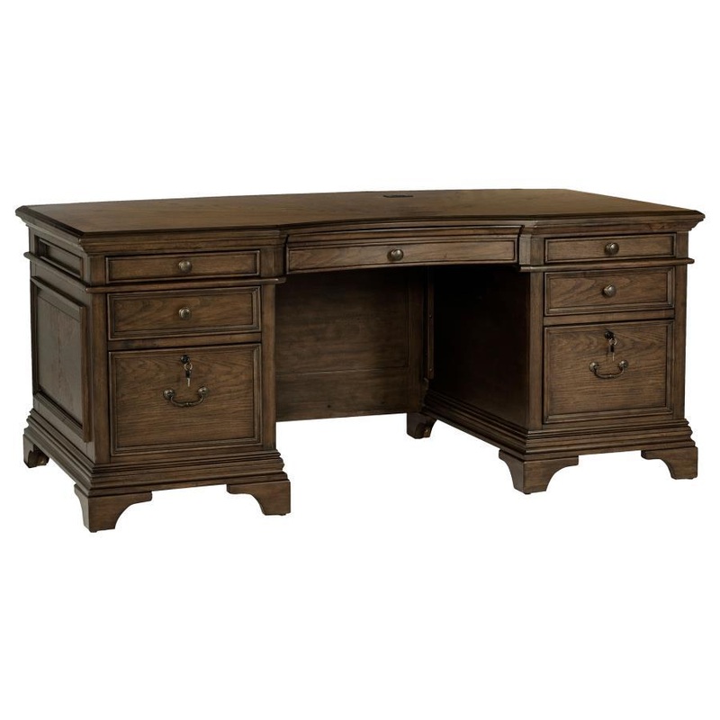 Hartshill – 7-Drawer Executive Desk – Burnished Oak
