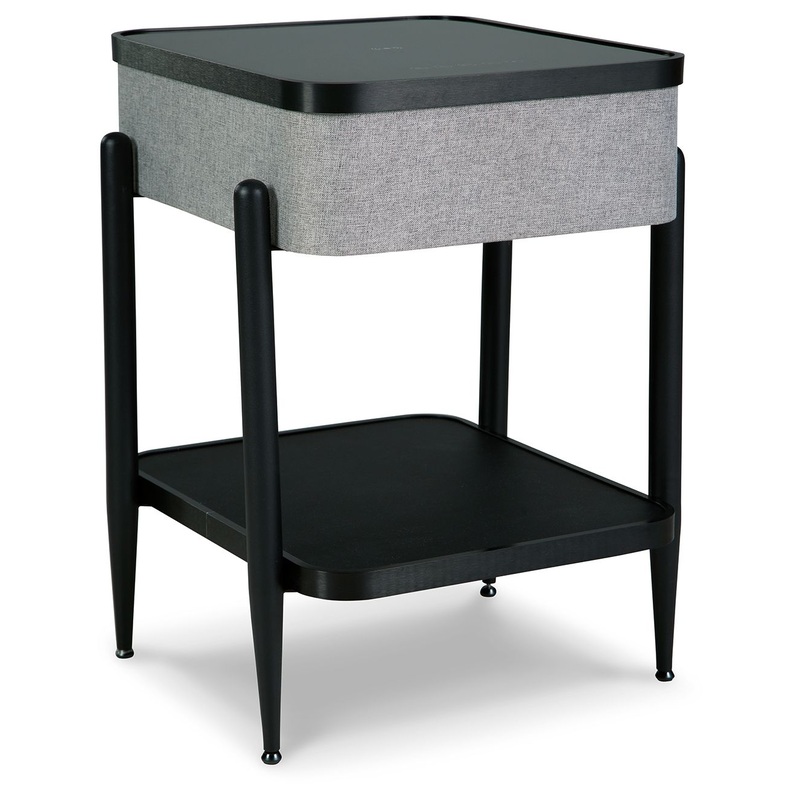 Jorvalee – Accent Table with Speaker – Gray / Black