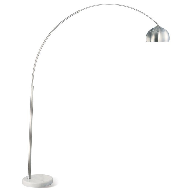 Krester – Dome Shade Metal Arc Floor Lamp – Chrome
