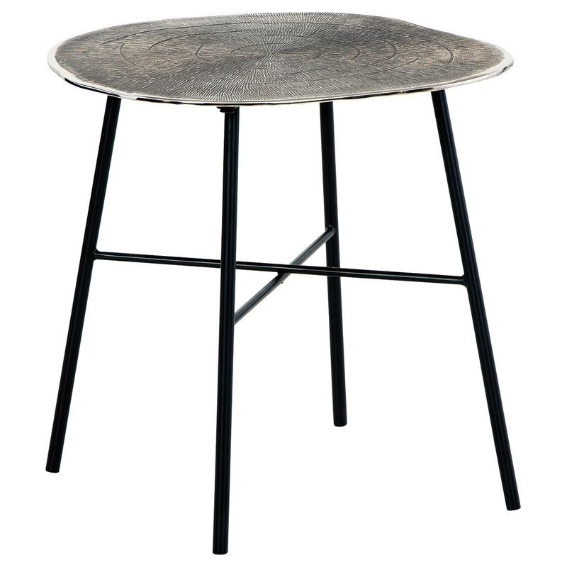 Laverford – Round End Table – Chrome / Black