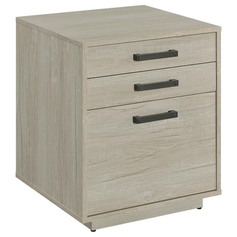 Loomis – 3-Drawer Home Office File Cabinet – Whitewashed Gray