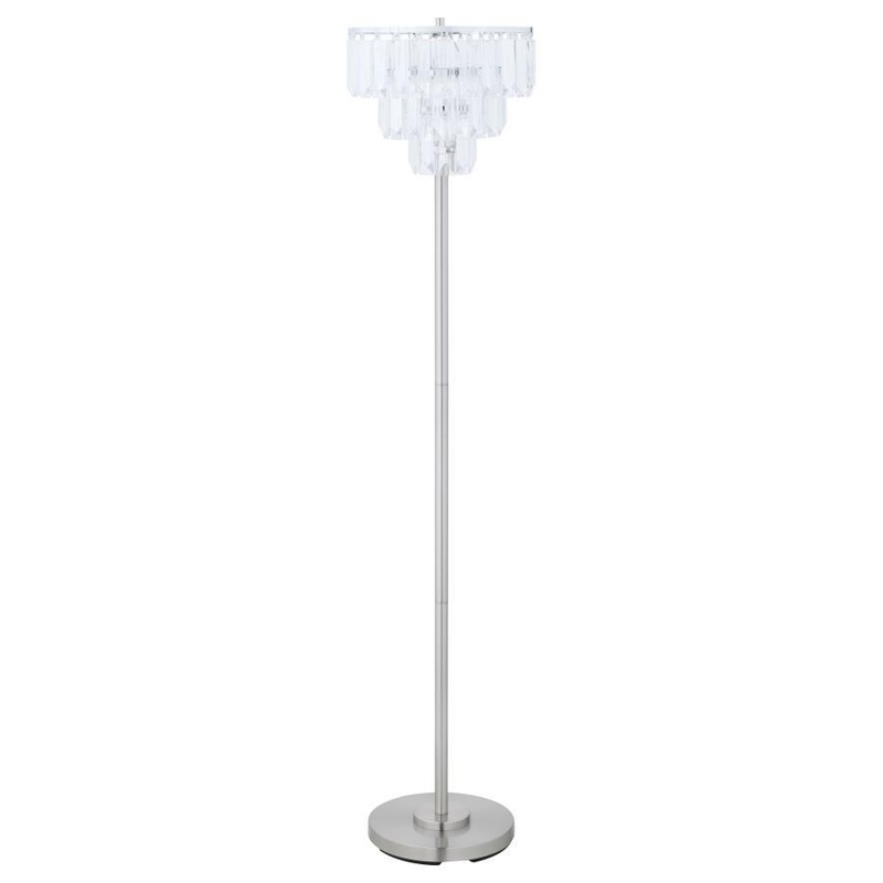Anya – Hanging Crystal Metal Floor Lamp – Chrome