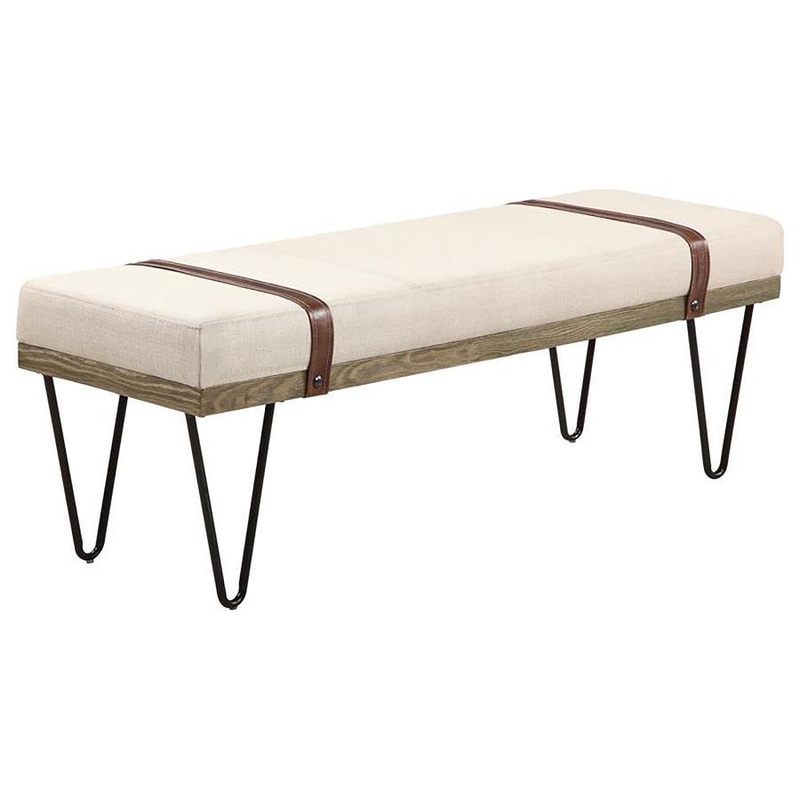 Austin – Fabric Upholstered Accent Bench – Beige
