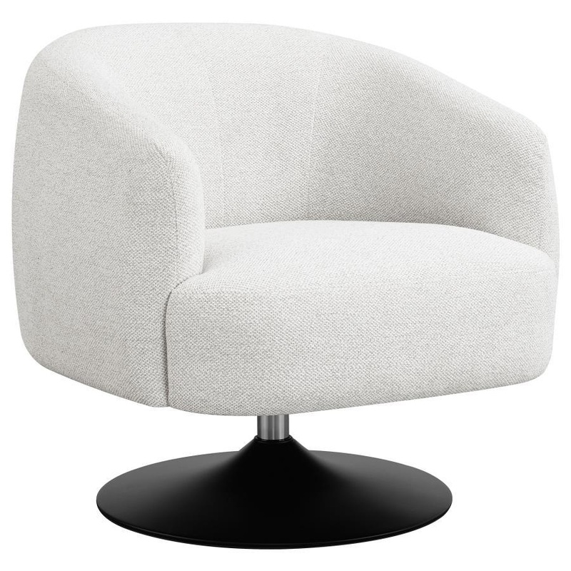 Dave – Upholstered Barrel Back Swivel Club Chair – Beige