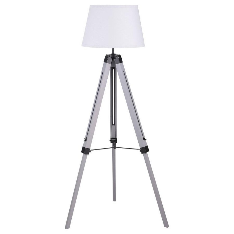 Dayton – Empire Shade Metal Tripod Floor Lamp – Gray