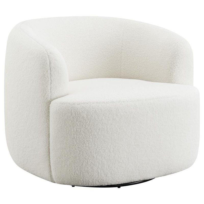 Hudson – Faux Sheepskin Upholstered Swivel Chair – Natural