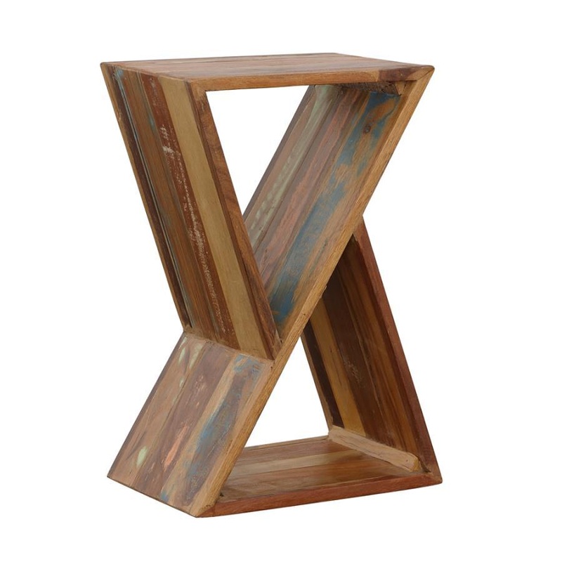 Lily – Solid Reclaimed Wood Accent Side Table – Natural