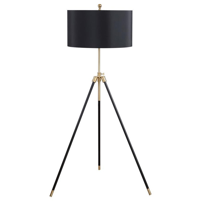 Zabka – Drum Shade Metal Tripod Floor Lamp – Black