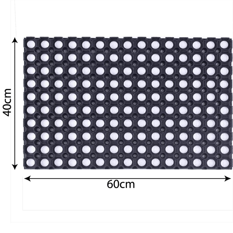 BLACK RUBBER FLAVIO DOORMAT 40X60 CM