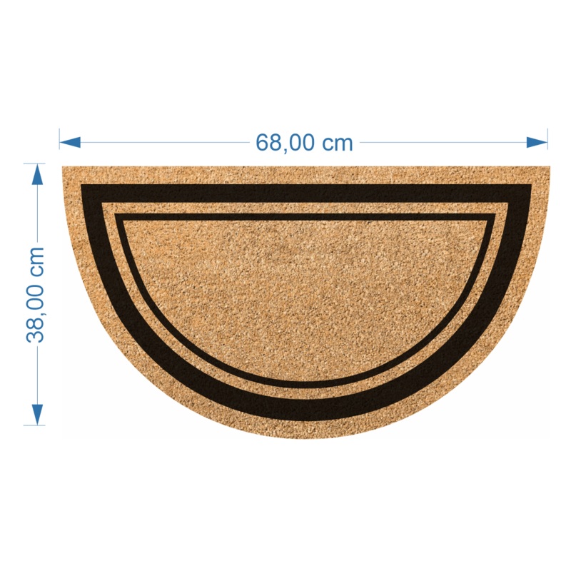 COCONUT EDGE BLACK CRESCENT DOORMAT 38X68