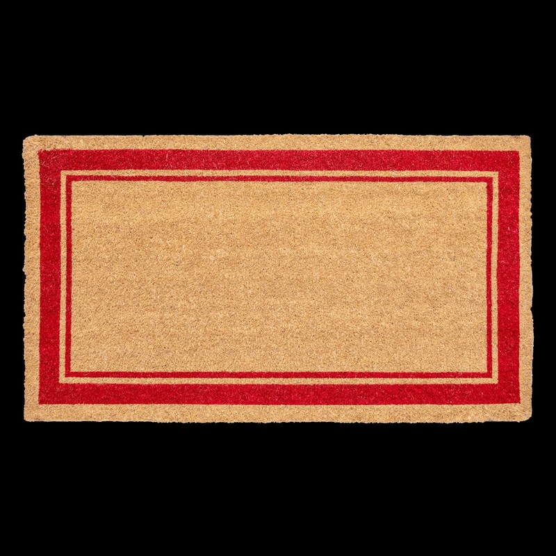 DAMIEN COCONUT DOORMAT WITH RED BORDER 40X