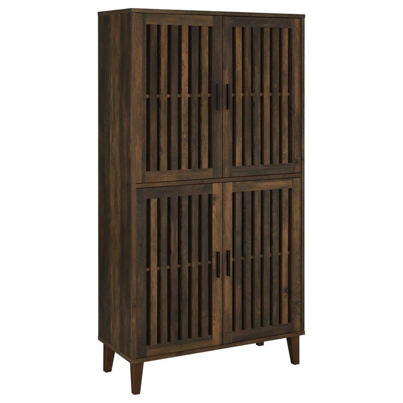 Elouise – 4 Door Engineered Wood Tall Accent Cabinet – Dark Pine