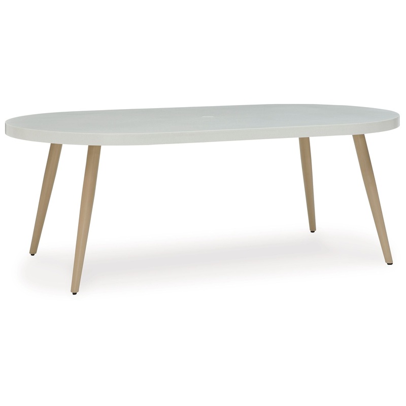 Seton Creek – Oval Dining Table With Umb Opt – White