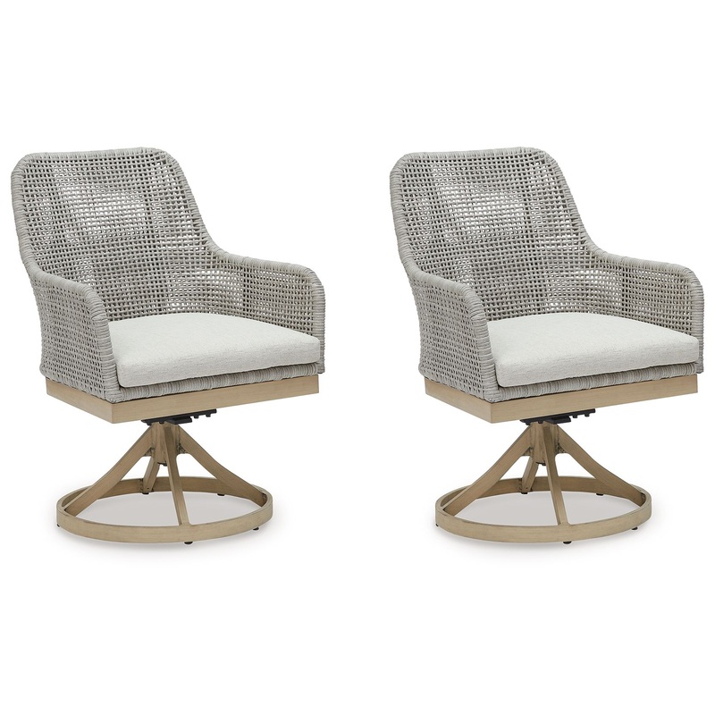 Seton Creek – Swivel Chair With Cushion (Set of 2) – Gray