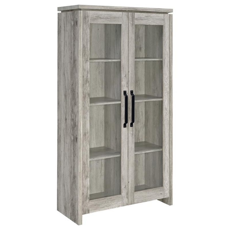 Alejo – 2 Door Engineered Wood Tall Cabinet – Gray Driftwood