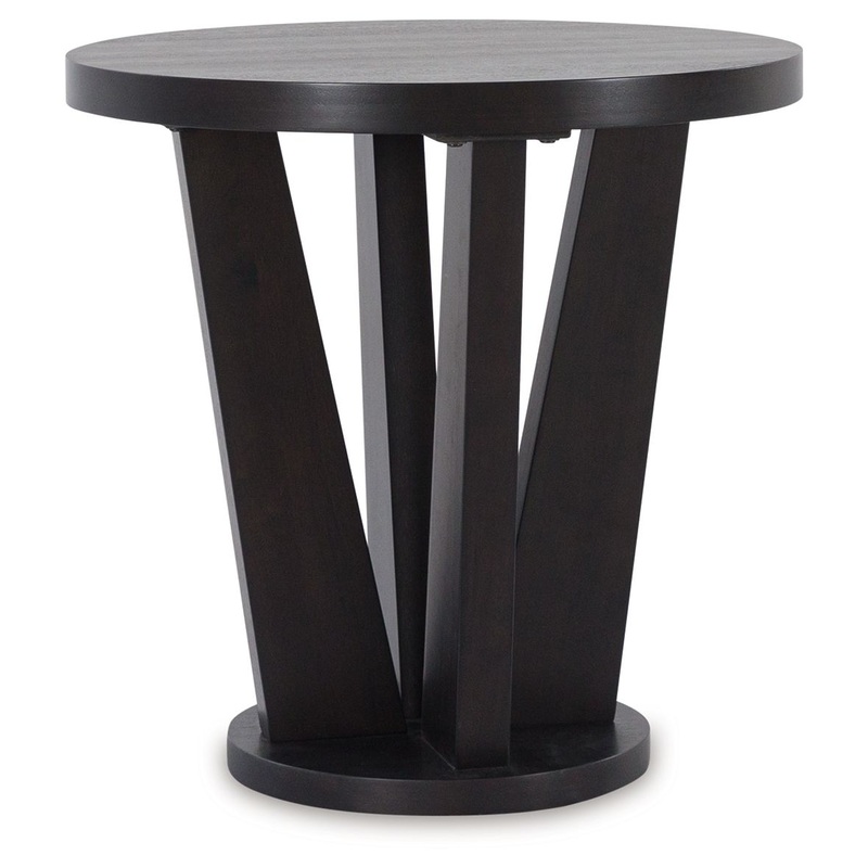 Chasinfield – Round End Table – Dark Brown