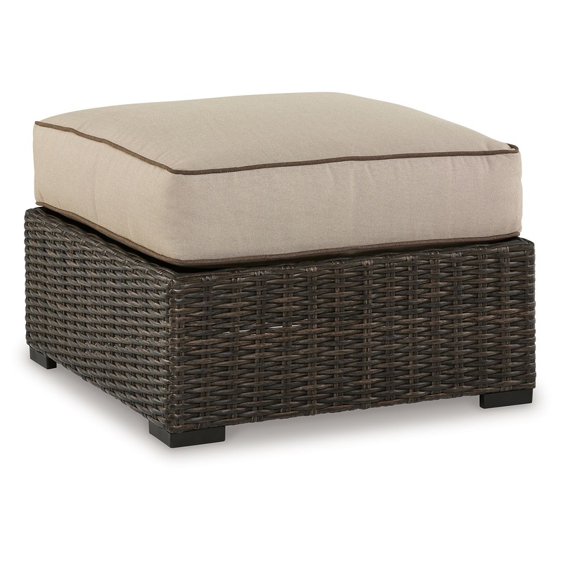 Coastline Bay – Ottoman With Cushion – Brown