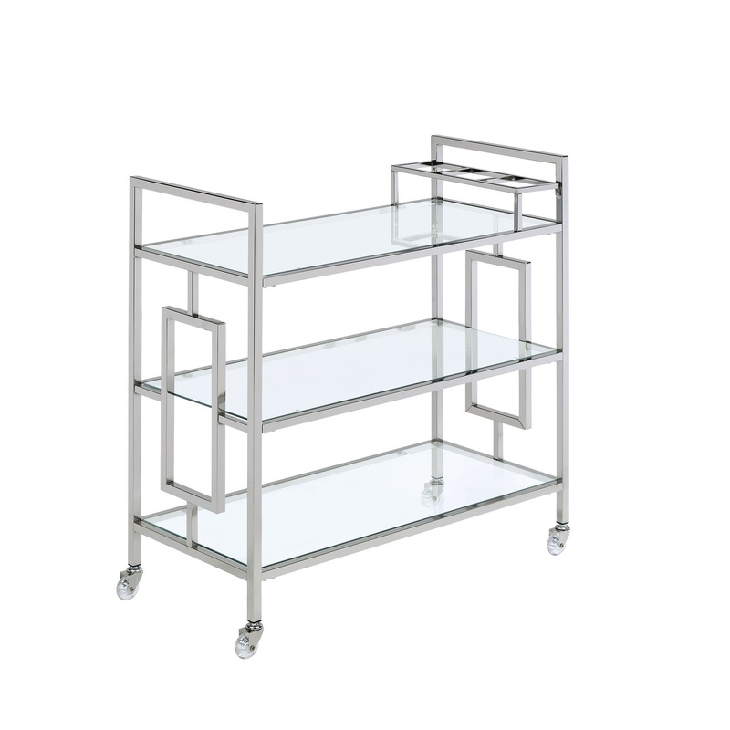 Ezra – Serving Bar Cart – Chrome