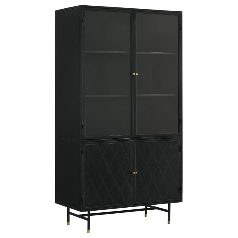 Santiago – 4 Door Metal Tall Storage Cabinet – Matte Black