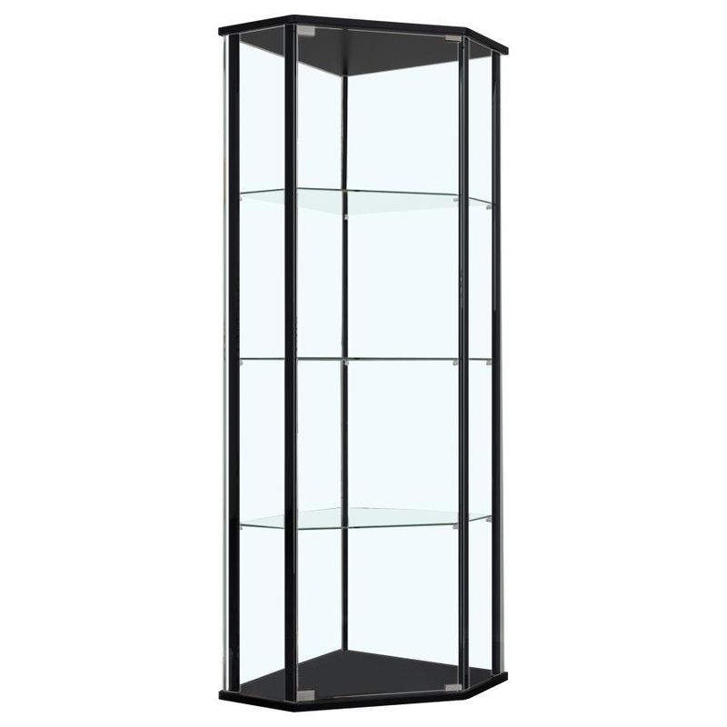 Zenobia – 4-Shelf Curio Cabinet Display Case – Black