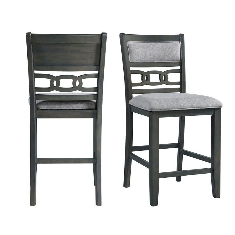 Amherst – Counter Side Chair With Fabric Cushion (Set of 2) – Gray Finish