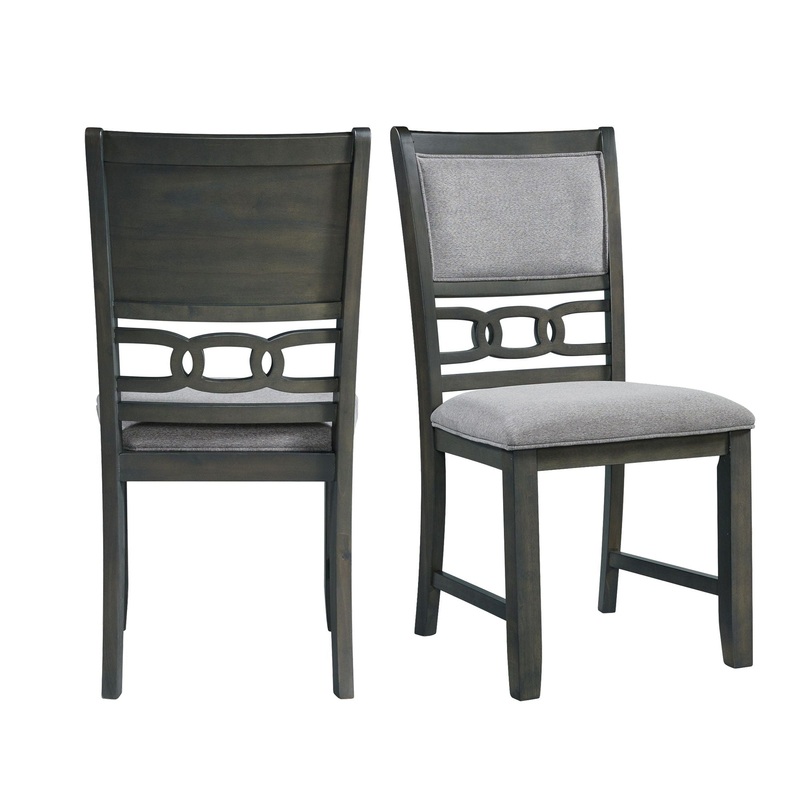 Amherst – Dining Side Chair With Fabric Cushion Side Stretcher (Set of 2) – Gray Finish