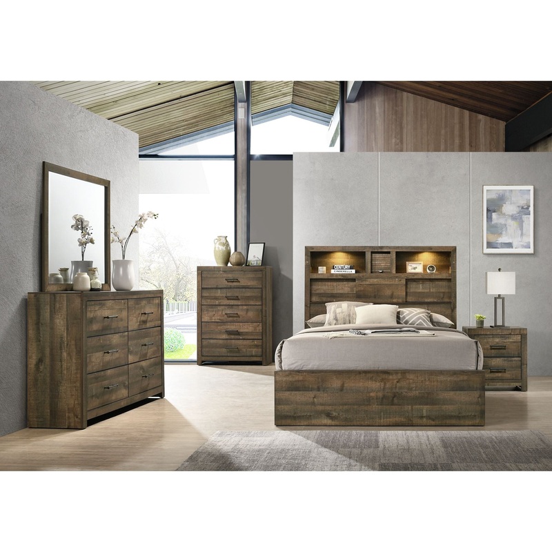 Bailey – Bookcase Panel Bedroom Set With Bluetooth