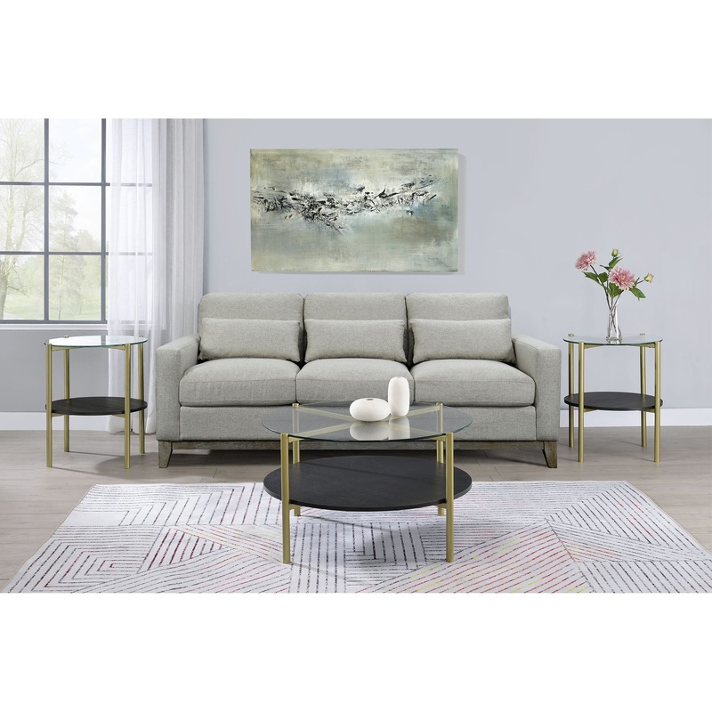 Dyson – Three Table Cocktail Set – Gold Metallic With Black Shelf