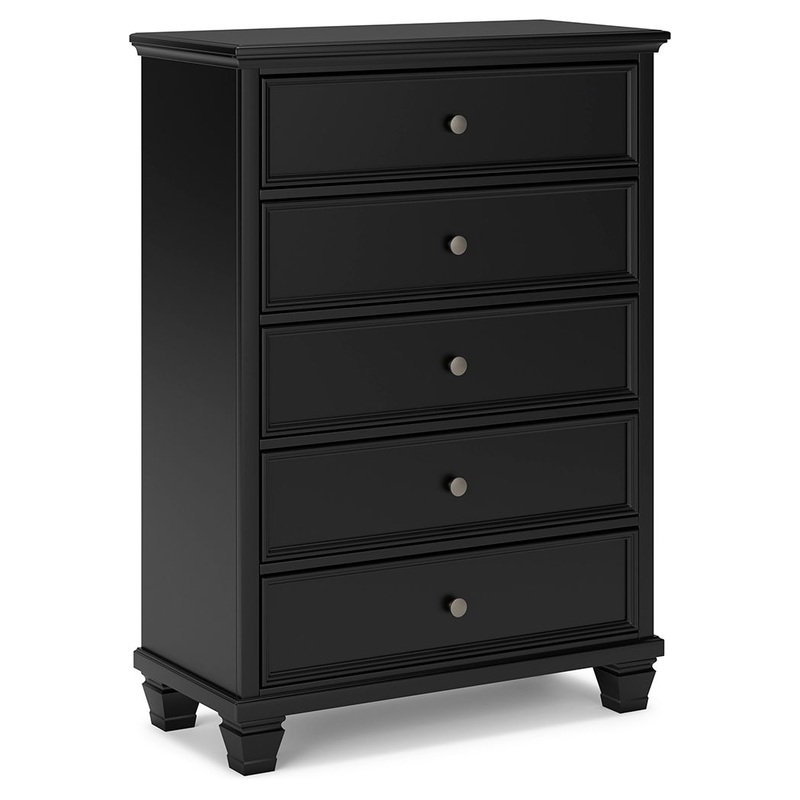 Lanolee – Five Drawer Chest – Black
