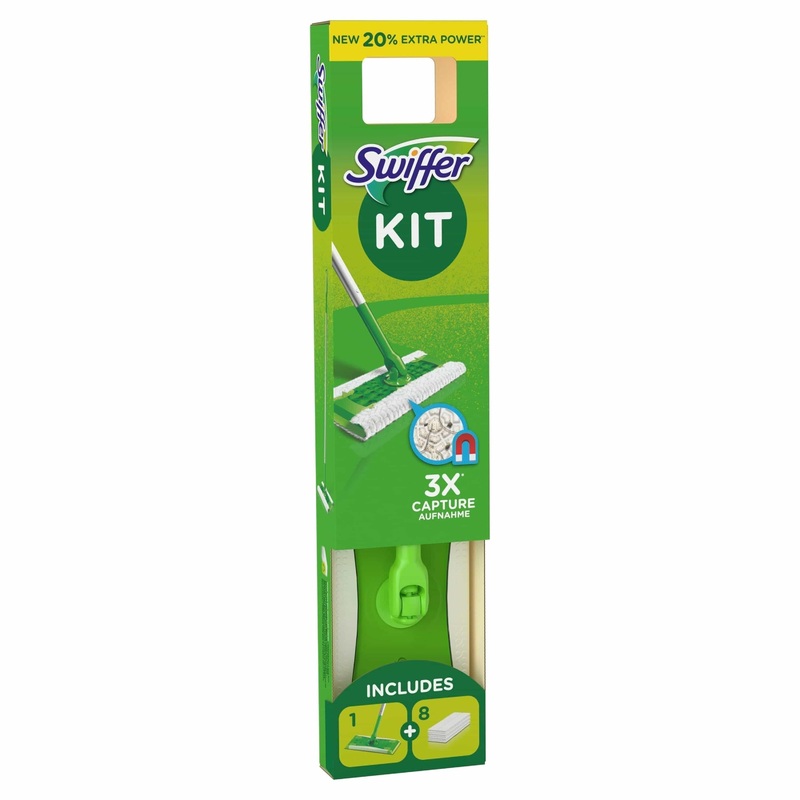 SWIFFER PRE-ASSEMBLED BROOM+8 CLOTHS+3 WET WIPES