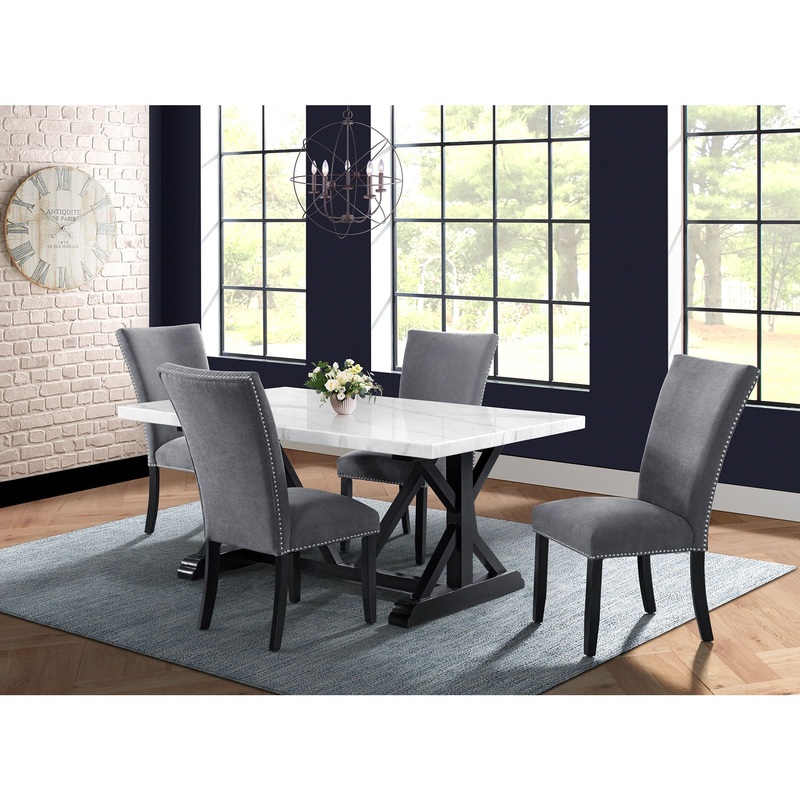 Tuscany – 5 Piece Standard Height Dining Set (Table & Four Chairs) – Charcoal