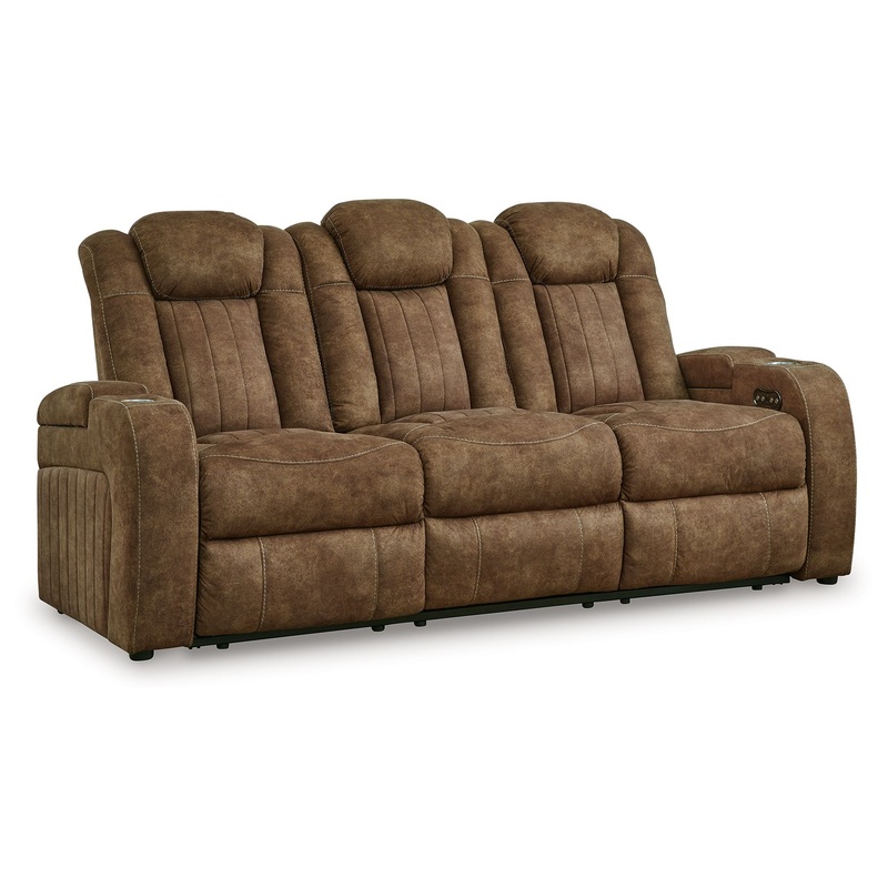 Wolfridge – Power Reclining Sofa With Adj Headrest – Brindle