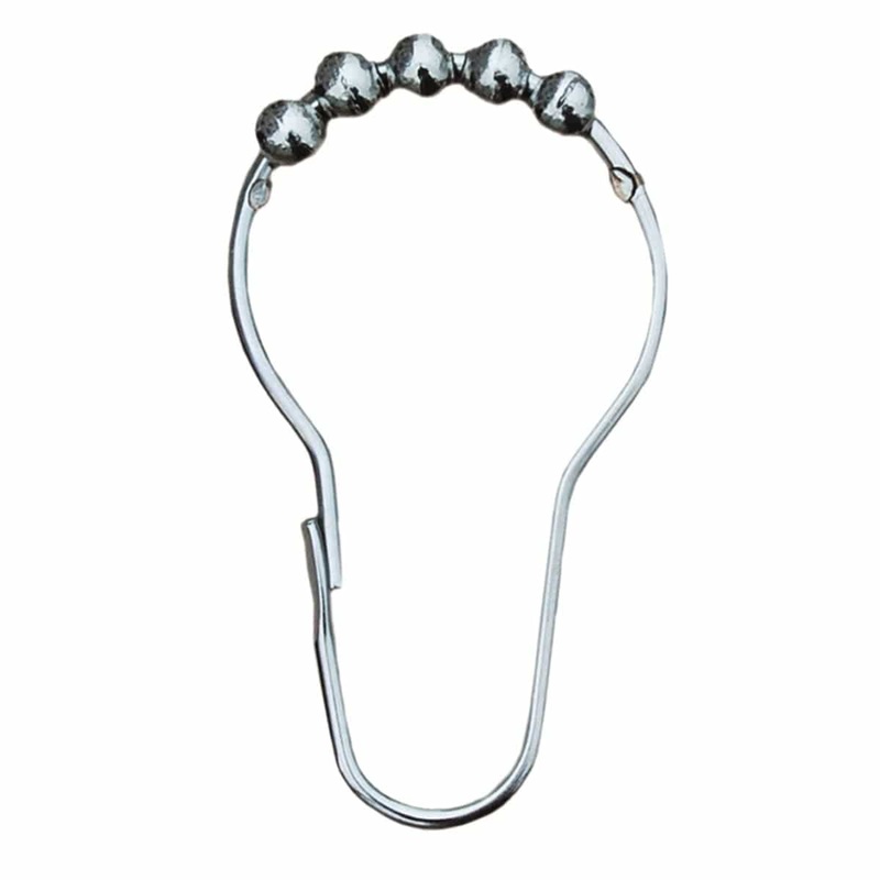 12 SHOWER CURTAIN RINGS WITH STAINLESS STEEL TWEEZERS