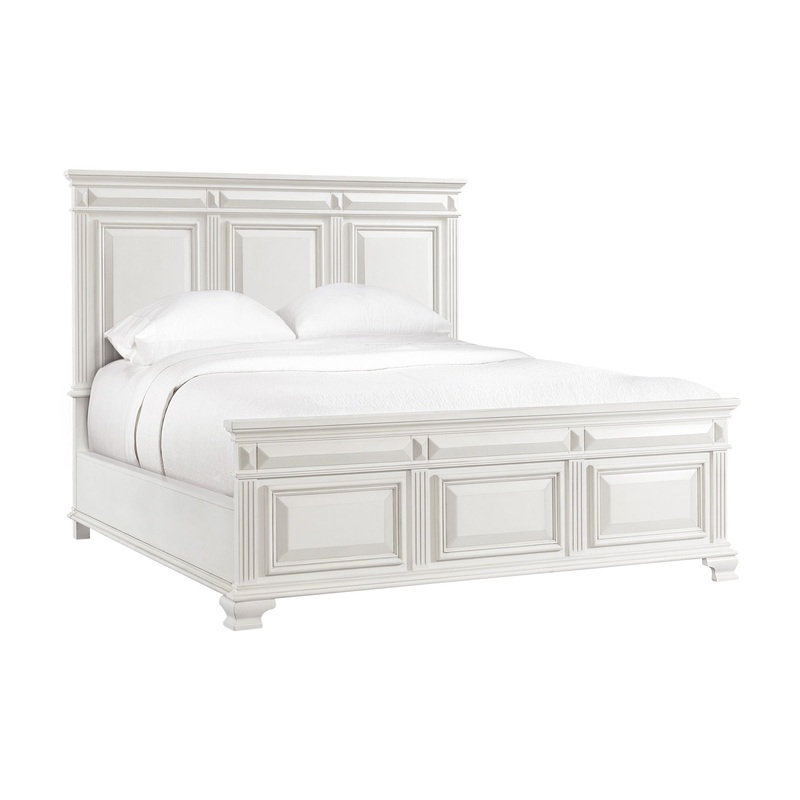 Calloway – Panel Bed|White|King|Queen