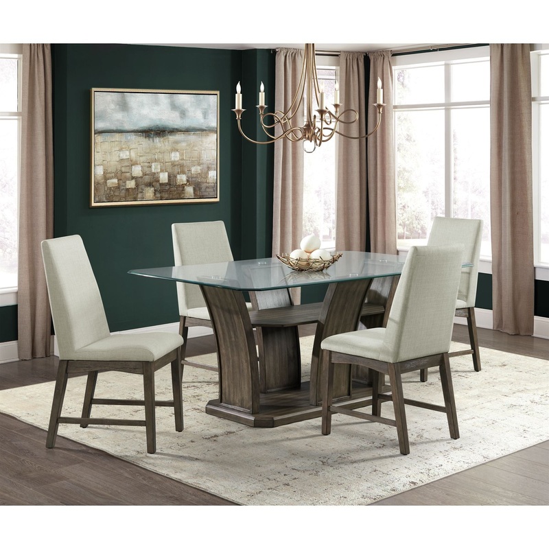Dapper – 5 Piece Rectangular Standard Height Dining Set Table & Four Chairs – Walnut