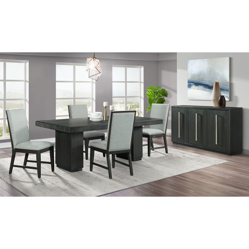 Donovan – Dining Set|Black|7 Pc. Table, 4 Chairs, 2 Arm Chairs|5 Pc. Table, 4 Chairs