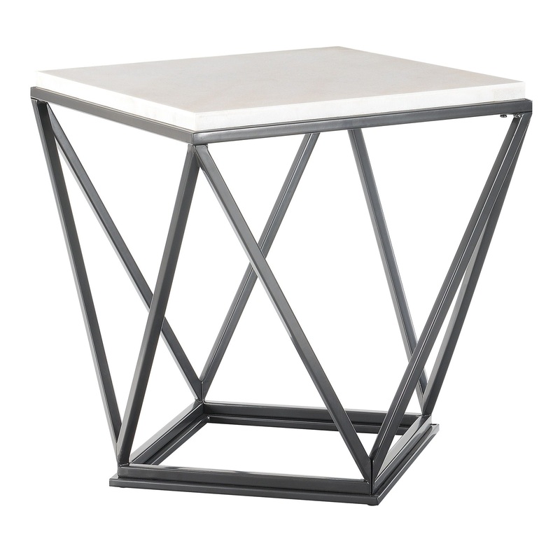 Riko – Square End Table|Black|Gold