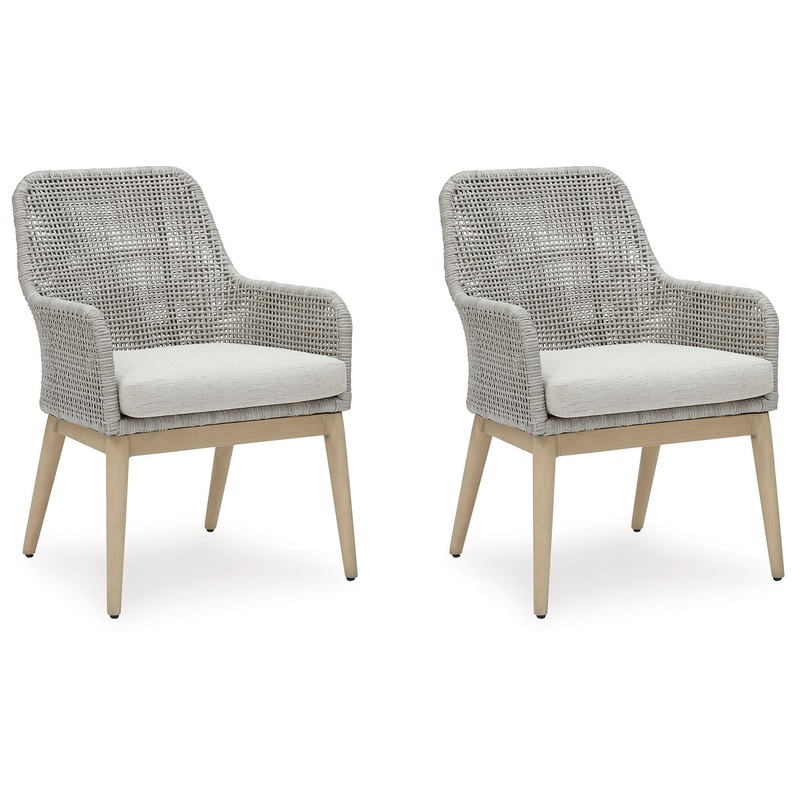 Seton Creek – Arm Chair With Cushion (Set of 2) – Gray