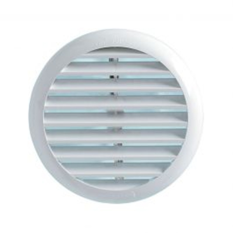 UNIVERSAL ROUND VENTILATION GRILLE W/SPRING MESH MM 40-80 WHITE PLASTIC