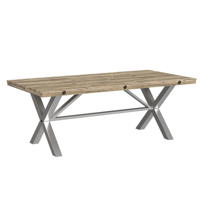 Callista – Rectangular Table – Beach/Natual Metal