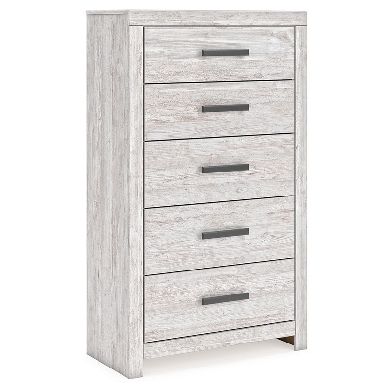 Cayboni – Five Drawer Chest – Whitewash