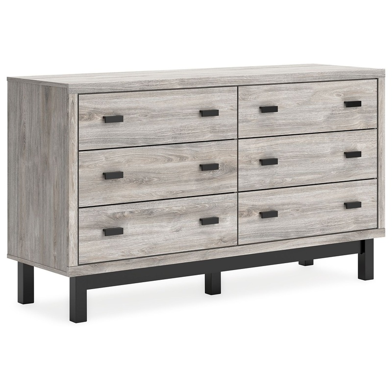 Vessalli – Six Drawer Dresser – Black / Gray
